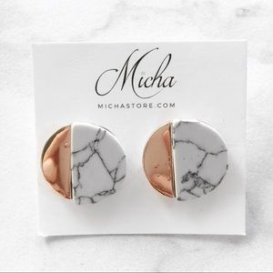 NWT Circle Marble Earrings